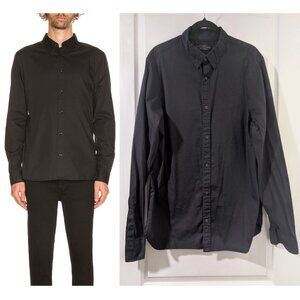 AllSaints | Redondo Long Sleeve Shirt Slim Fit Washed Black